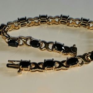 10K yellow gold and sapphire bracelet